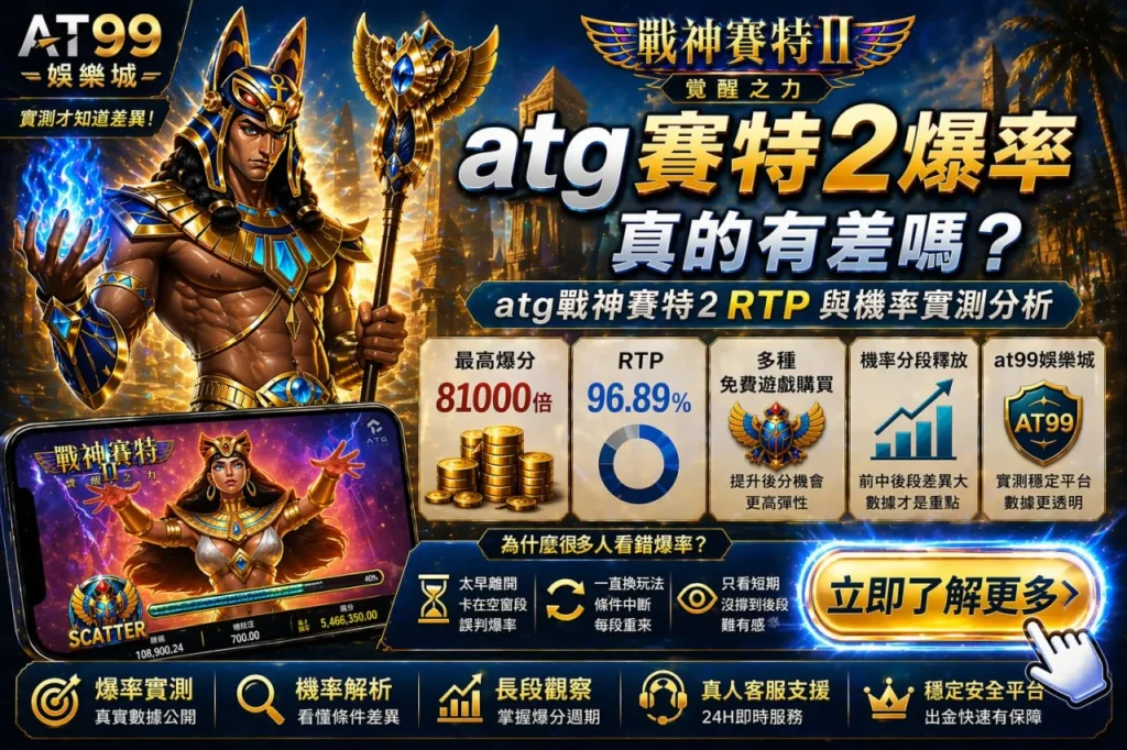 atgUSDT 賽特2爆率與rtp實測分析畫面，展示USDT娛樂城數據與玩法差異